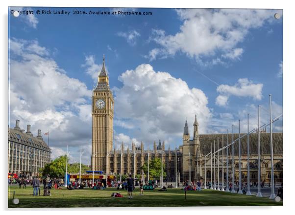 The Palace of Westminster Acrylic by Rick Lindley