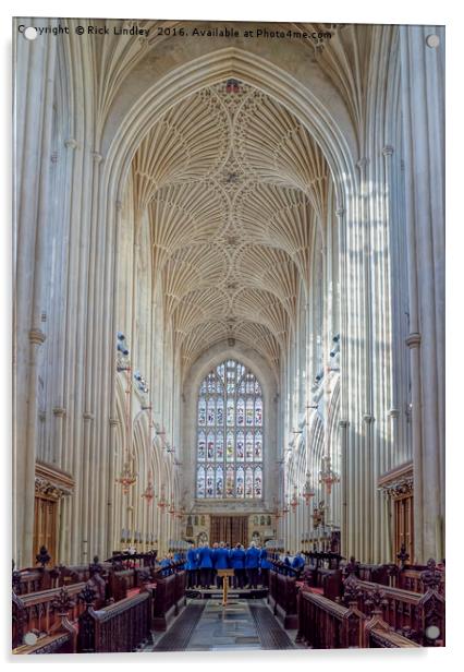 The Choir in Bath Abbey Acrylic by Rick Lindley