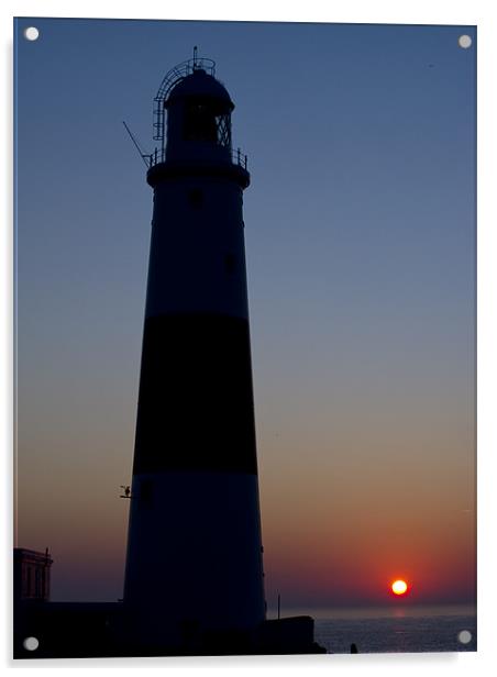 Portland Bill Lighthouse at dawn Acrylic by Keith Barker