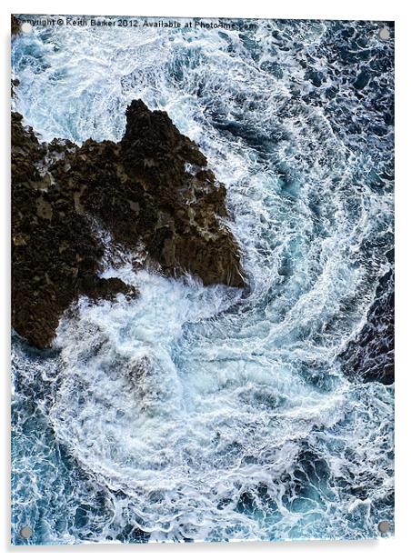 North Majorca Seascape Acrylic by Keith Barker
