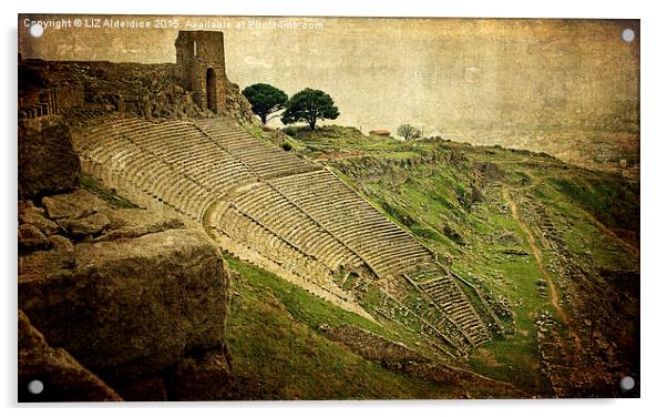  Theatre at Pergamon.  Acrylic by LIZ Alderdice