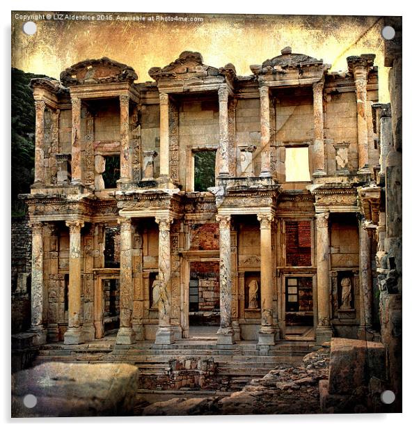  The Library at Ephesus Acrylic by LIZ Alderdice