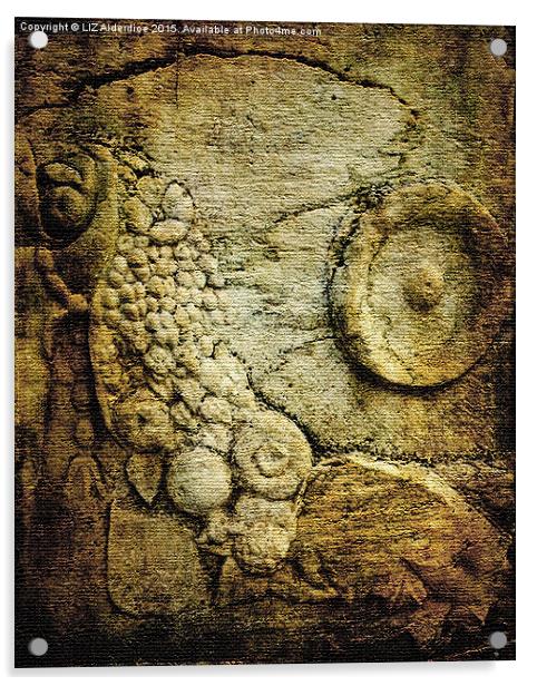 Ancient Stone Carving  Acrylic by LIZ Alderdice