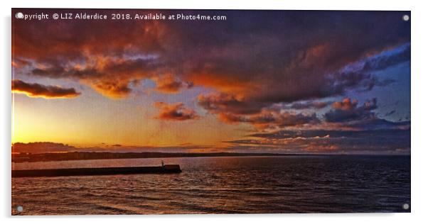 Radiant Coastal Sunset Acrylic by LIZ Alderdice