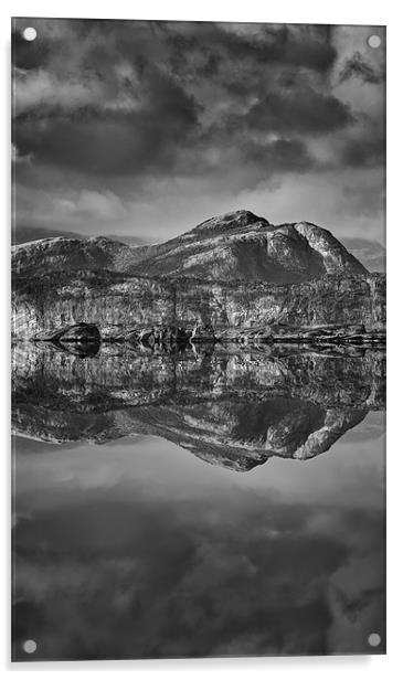 Monochrome Mountain Reflection Acrylic by Natures' Canvas: Wall Art  & Prints by Andy Astbury