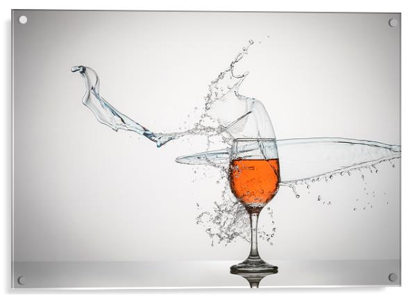 Liquid Splash & Wine Glass Acrylic by Natures' Canvas: Wall Art  & Prints by Andy Astbury