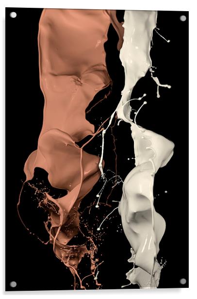 Milk and Liquid Chocolate Splash Acrylic by Natures' Canvas: Wall Art  & Prints by Andy Astbury