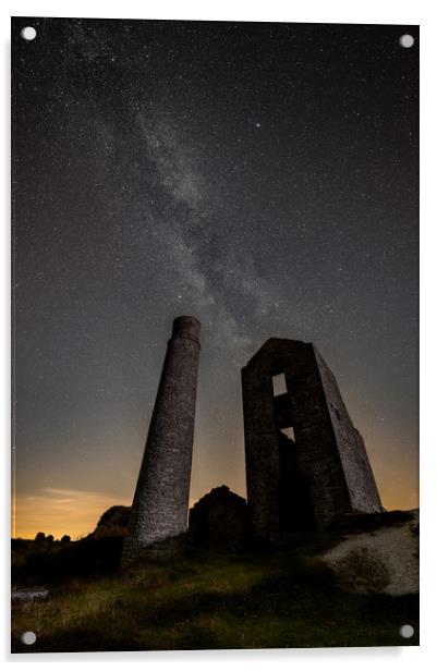 Milky Way Over Old Mine Buildings. No1 Acrylic by Natures' Canvas: Wall Art  & Prints by Andy Astbury