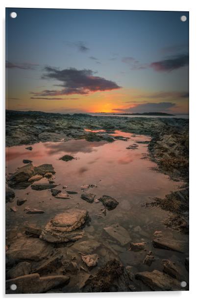 Rock Pool Sunset Acrylic by Natures' Canvas: Wall Art  & Prints by Andy Astbury