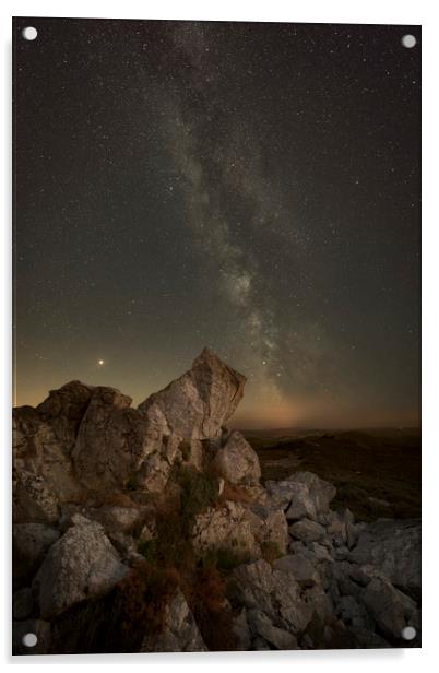 Milky Way Over Shropshire. Acrylic by Natures' Canvas: Wall Art  & Prints by Andy Astbury