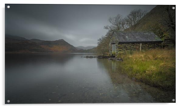 Old Boathouse at Llyn Dinas Acrylic by Natures' Canvas: Wall Art  & Prints by Andy Astbury