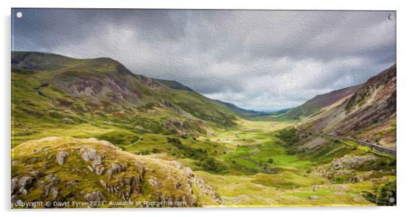 Nant Ffrancon, Cwm Idwal, Snowdonia, Wales Acrylic by David Tyrer