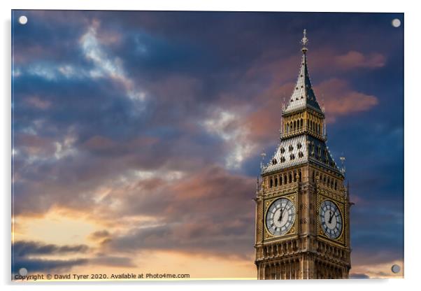 Iconic Big Ben at Dusk Acrylic by David Tyrer