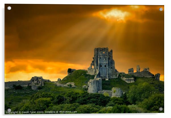 Eerie Castle Ruins Acrylic by David Tyrer