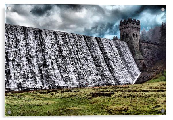 Derwent Dam Overflow Acrylic by Neil Ravenscroft