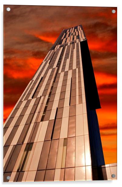 Beetham Tower Sunset Acrylic by Neil Ravenscroft