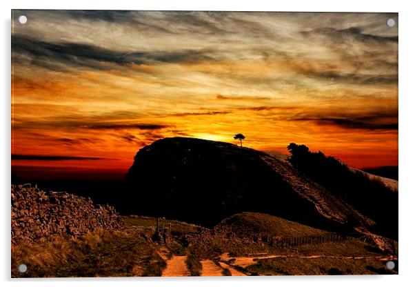 Back Tor Sun Rise Acrylic by Neil Ravenscroft