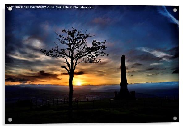 Werneth low at Dawn  Acrylic by Neil Ravenscroft