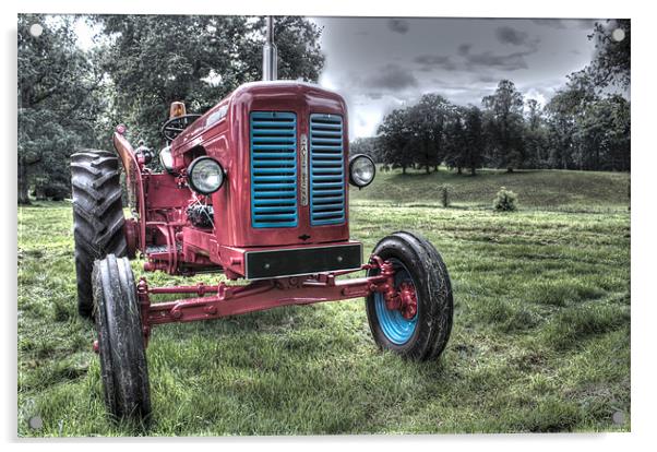 Red tractor Acrylic by Gavin Wilson