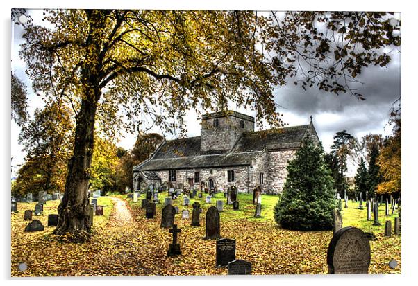 Autumn Church, St Michaels Barton Acrylic by Gavin Wilson