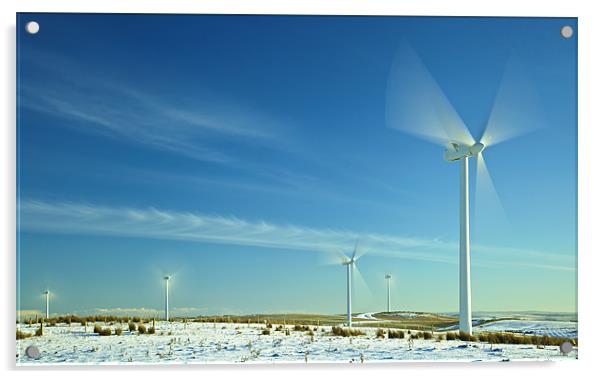 Wind Turbines in Motion Acrylic by David Yeaman
