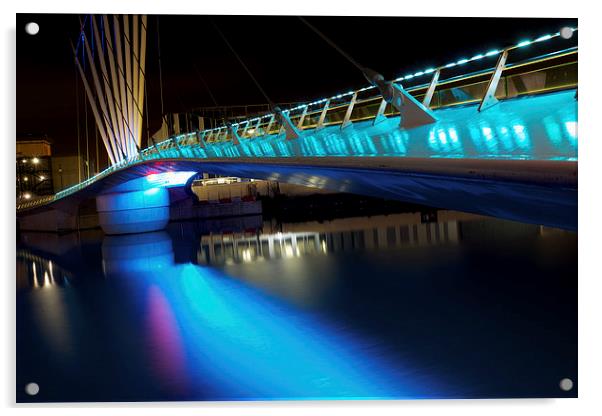 Bridge at Media City Acrylic by David Yeaman