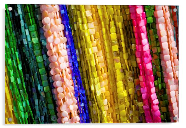 Colourful Beaded Bracelets Acrylic by David Yeaman