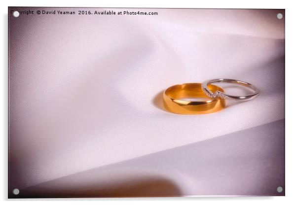 Wedding Rings Acrylic by David Yeaman