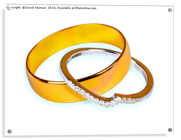Linked Wedding Rings Acrylic by David Yeaman