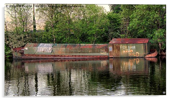 Old Pig Iron Barge Acrylic by Pauline Tims
