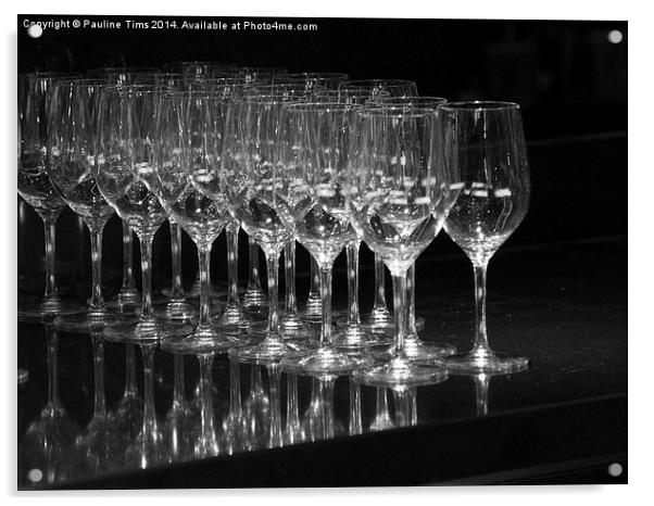 Wine Glasses Acrylic by Pauline Tims