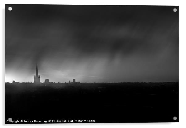 Rain over norwich Acrylic by Jordan Browning Photo