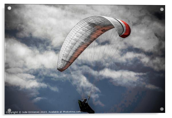 Paragliding  Acrylic by Julie Ormiston