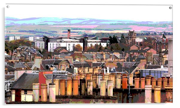 Edinburgh Rooftops Acrylic by Julie Ormiston