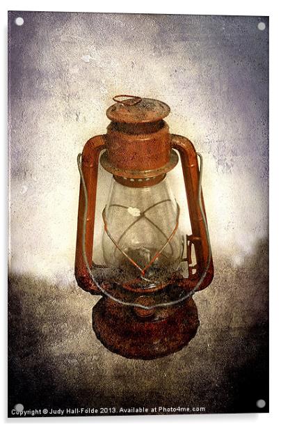 Vintage Lantern Acrylic by Judy Hall-Folde