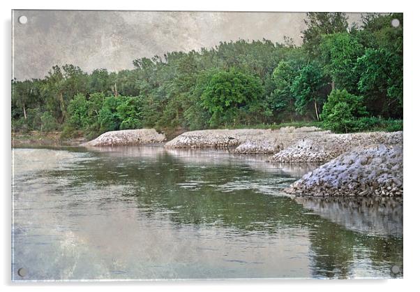 Racoon River in Iowa Acrylic by Judy Hall-Folde