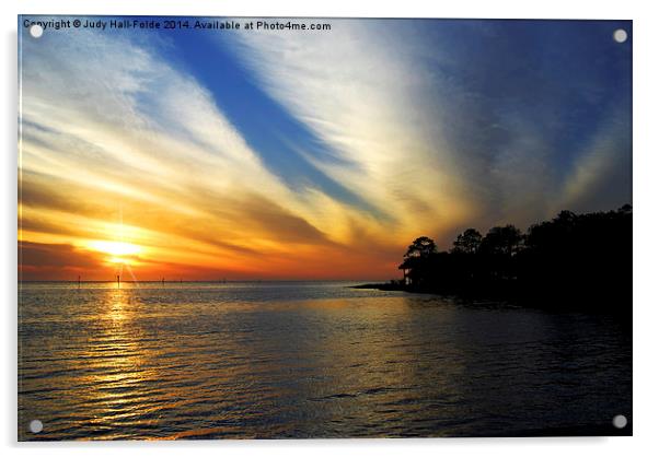  Gulf of Mexico Sunset Acrylic by Judy Hall-Folde