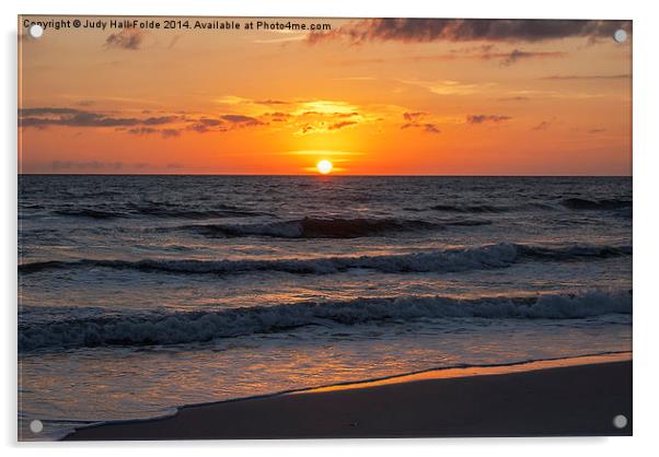  Beautiful Gulf Sunset Acrylic by Judy Hall-Folde