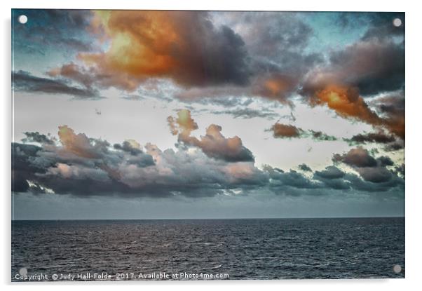 Dramatic Skies Acrylic by Judy Hall-Folde