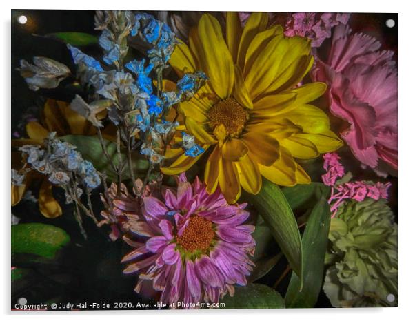 Spring Bouquet Acrylic by Judy Hall-Folde