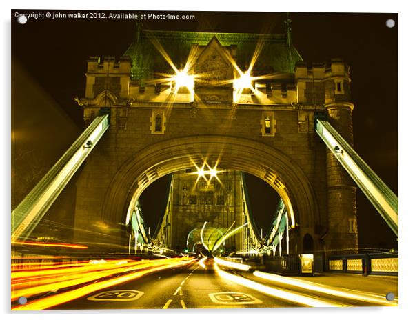 London Bridge by Night Acrylic by john walker
