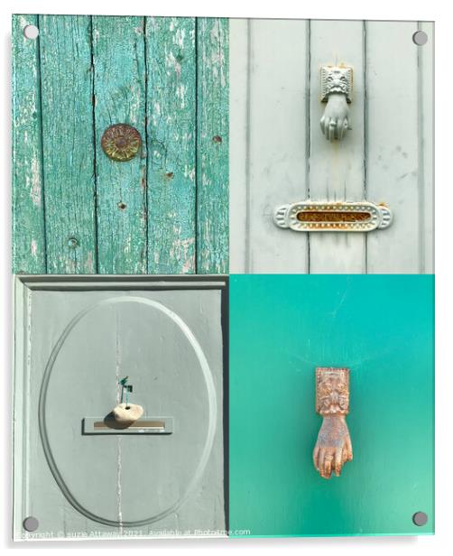 Green doors, Ile De Re Acrylic by suzie Attaway