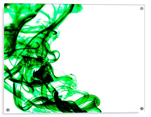 Green Swirls Acrylic by Andrew Ley