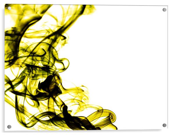 Yellow Swirly Smoke Acrylic by Andrew Ley