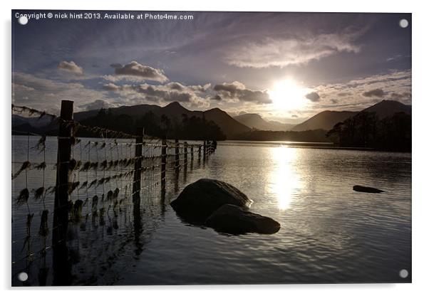 Derwent water sunset Acrylic by nick hirst