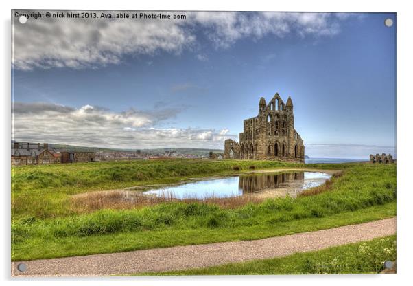 Whitby Abbey Acrylic by nick hirst