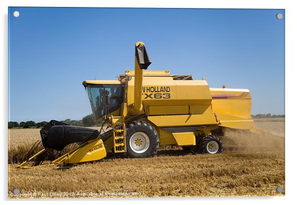 Barley Harvest In North Norfolk UK. Acrylic by Digitalshot Photography