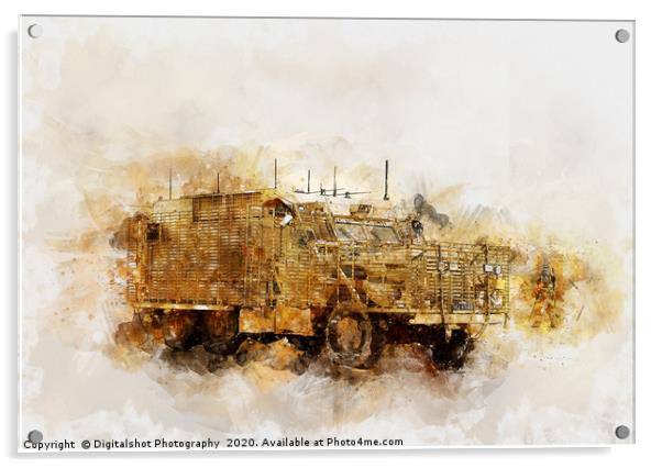 British Army Mastiff on patrol. Acrylic by Digitalshot Photography