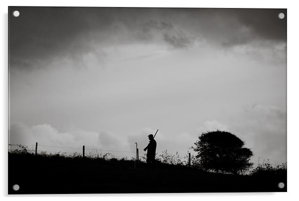 Man Walking With Shotgun Acrylic by Chris Martin