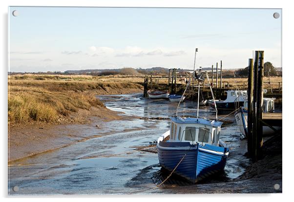 Awaiting the tide at Thornham Acrylic by Fiona Geldard